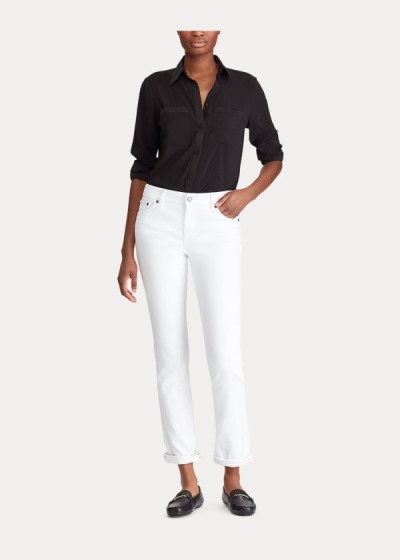 Jeans Ralph Lauren Mujer Blancos - Slimming Premier Straight - NXZUY8973